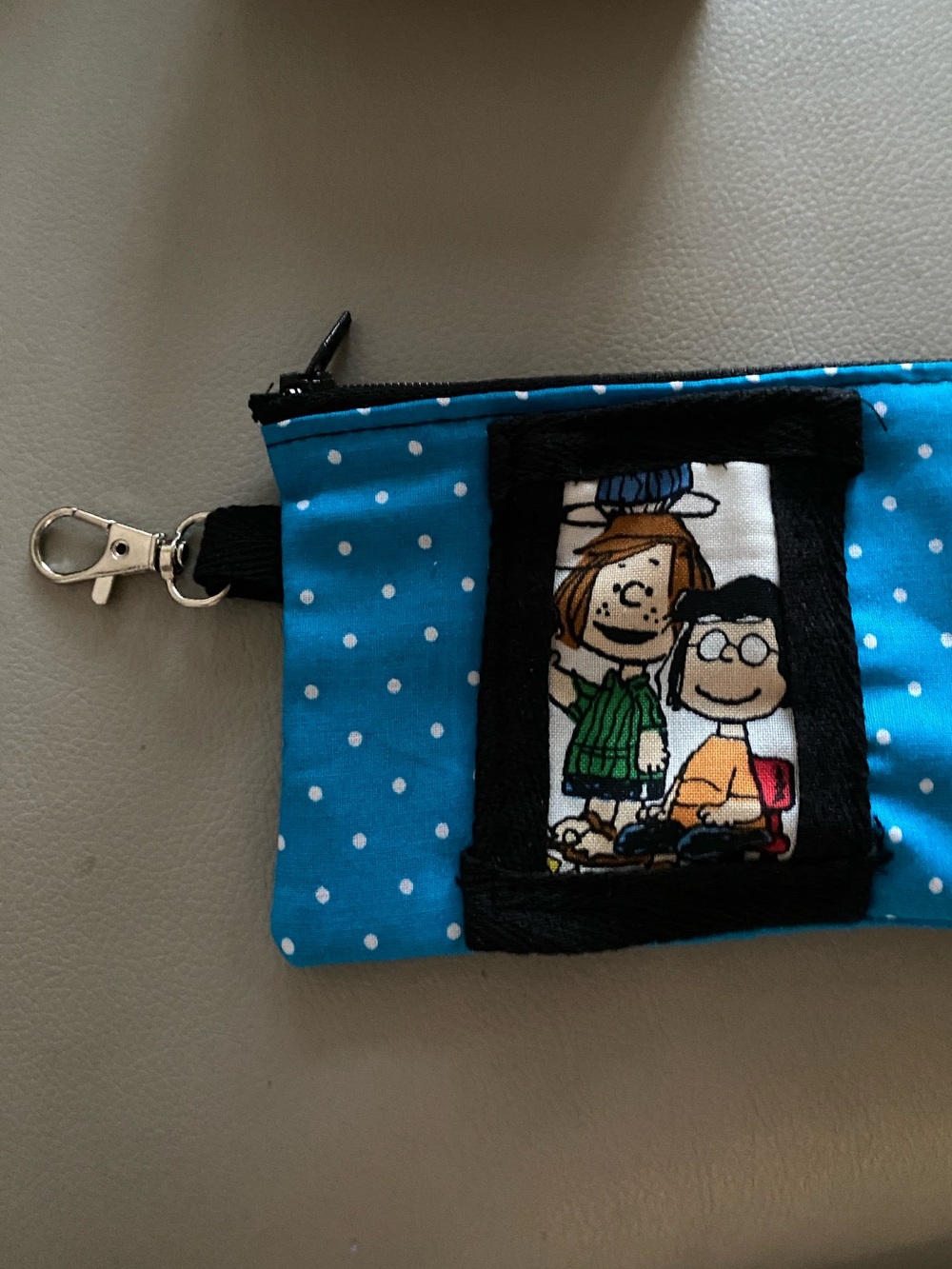 Peppermint Patty  Accessory Pouch with lobster Clasp